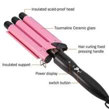 Triple Barrel Hair Waver, Ceramic Curling Iron With Adjustable Temperature, 25mm Waver For Long Or Short Hair, Fast Heating, Lasting Beach Waves, Gifts For Women, Mother's Day Gift