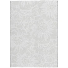 3' X 4' Ivory Floral Washable Non Skid Indoor Outdoor Area Rug - 象牙 - 查看 4