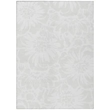 3' X 4' Ivory Floral Washable Non Skid Indoor Outdoor Area Rug - 象牙 - 查看 2
