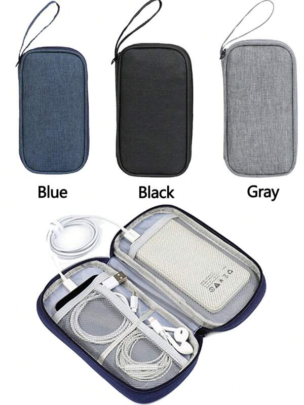 1 Stück Aufbewahrungstasche für digitale Zubehörteile, tragbare Reise-Elektronik-Organizer-Tasche für Festplatten, Powerbanks, Kopfhörer, Ladegeräte, Handyhüllen, kabellose Ohrhörer, Bluetooth-Kopfhörer, geeignet für Geschäft, Reise, Schule, Hochschule, Büro, Schulanfang, elektronische Tasche, tragbares Ladegerät, Ladegerätehülle, Kopfhörertasche, Kabeltasche, Kabelorganizer