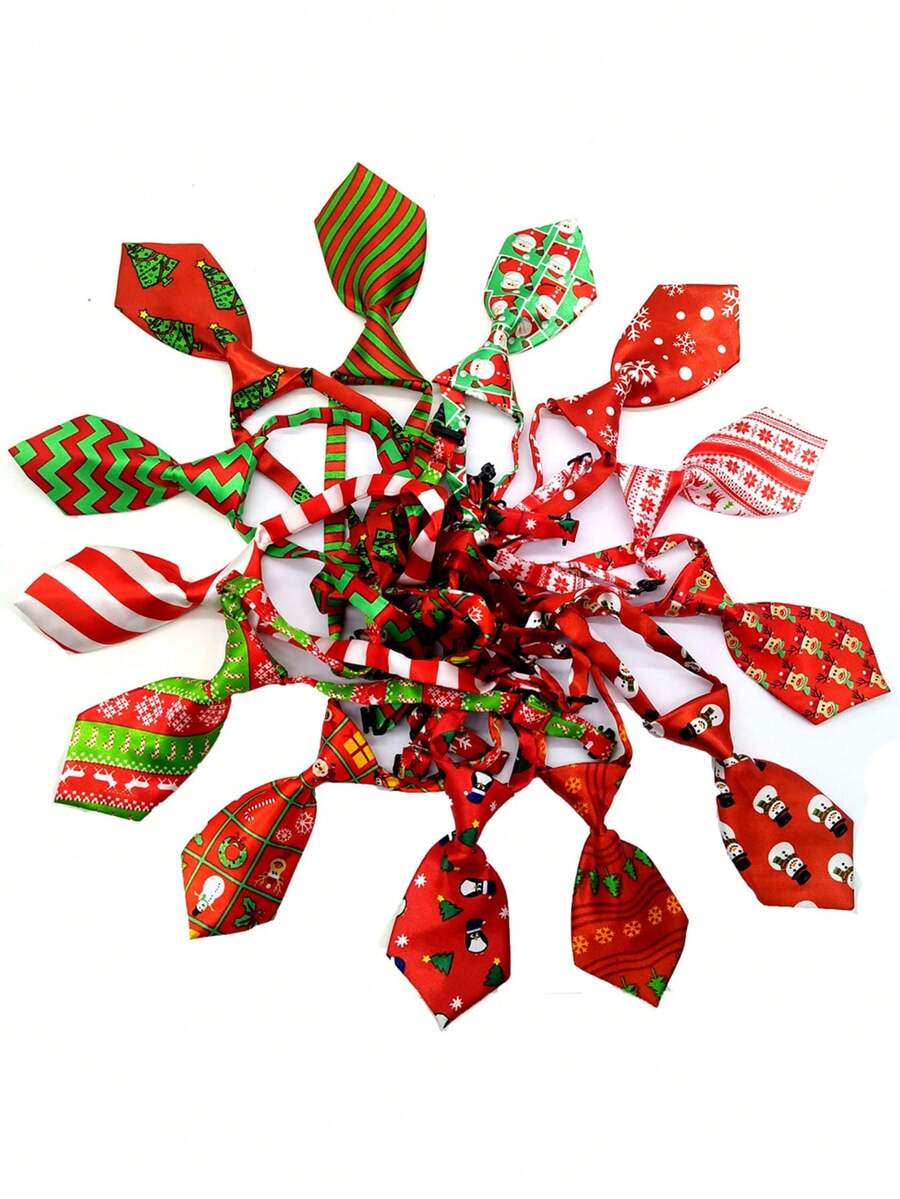 3pcs Christmas Dog Tie, Adjustable Size Pet Dog Tie For Christmas Dog