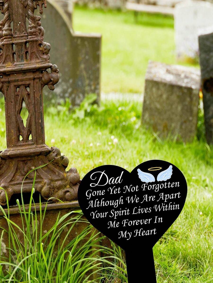 1pc Dad Memorial Stake Weatherproof Yard Decor For Cemetery Memorials