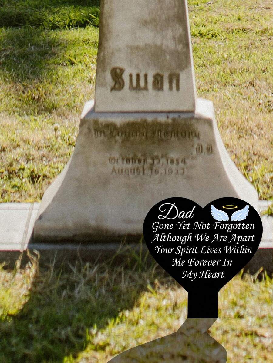 1pc Dad Memorial Stake Weatherproof Yard Decor For Cemetery Memorials