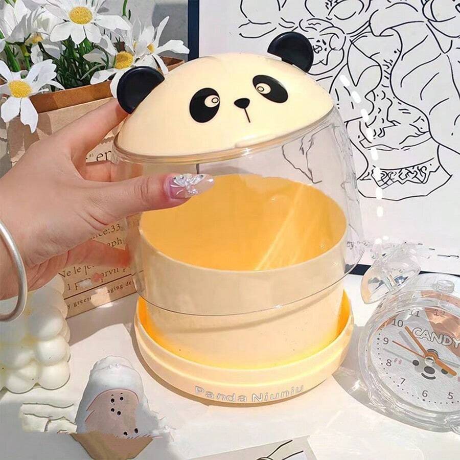 Decorative Desk Trash Can With Lid, Cute Mini Cartoon Desktop Waste