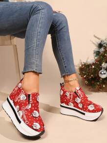 女士厚底休闲厚底运动鞋，时尚百搭修身显高外观一脚蹬轻便舒适鞋 - 彩色 - 查看 2