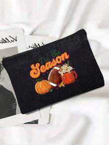 Thanksgiving Special Edition Makeup Bag | Fashionable Portable Makeup Bag | Holiday Themed Storage Bag | Multi-Functional Makeup Tool Organizer Bag | High-Quality Zipper Travel Bag | Autumn/Winter Holiday Travel Storage Bag, Christmas Gift, Thanksgiving Gift - Multicolor - View 5