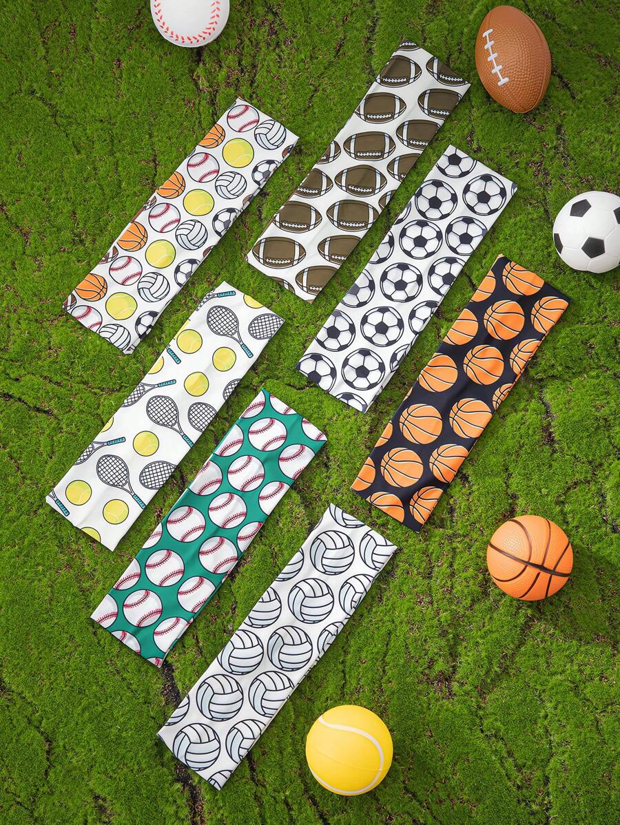 1pc Fashionable Sports Headband Unisex - Football, Basketball, Volleyball, Tennis Printed Pattern, Non-Slip Sweat Absorbing, Suitable For Yoga, Fitness, Running Halloween Hair Band Turban Headband Sweatband