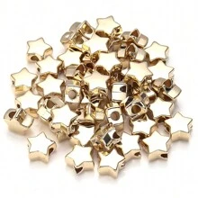 100pcs CCB Plastic Star Beads, Silver Color, Loose Spacer Beads For Jewelry Making, Accessories DIY
