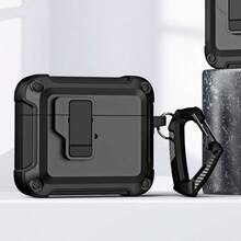 1 个纯色耳机盒兼容 iPhone，无线耳机保护套兼容 Airpods 第 4 代，新款 Airpods 4 耳机保护盒，送给男朋友/女朋友的礼物 - 黑色 - 查看 4