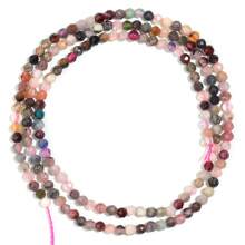 1 hebra de 2 mm de cuentas de piedra natural facetadas, diámetro pequeño apto para hacer joyas DIY, pulseras, collares, accesorios de artesanía, aproximadamente 145 cuentas por hebra - Multicolor - Ver 11