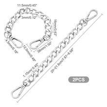 1 件银色钱包延长链 2 件 8 英寸铝制包链带手柄手提包配件带合金旋转扣适用于手工包钱包手拿包手柄斜挎带 - 銀色 - 查看 2