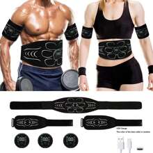 EMS Muscle Stimulator, Abdominal Muscle Trainer, Ab Shaper, Electric Muscle Toning Belt, Fitness Massage, Battery Capacity: 150mAh - Black - View 5