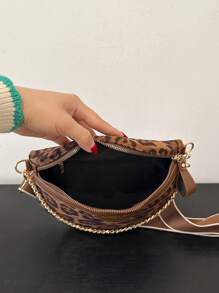 Fashionable Vintage Large Capacity Crocodile Pattern Rhombic Lady's Handbag, Leopard Print Purse For Women Leopard Comeback