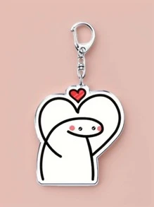 1/6 件套趣味爱心表情表情亚克力钥匙扣，透明白色时尚卡通人物图形钥匙扣，背包吊坠，手机钥匙扣，情侣/粉丝礼物学校汽车配件可爱哥特 Y2k 包挂绳带身份证夹汽车配件包饰 - 彩色 - 查看 11