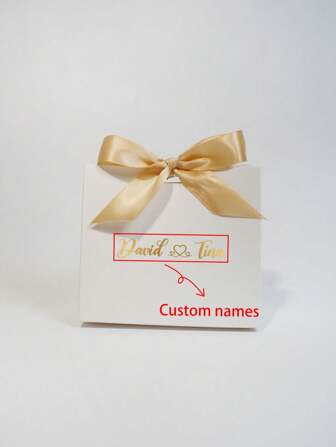 Cajas de regalo mini personalizadas con nombres personalizados - Juego de 10/50/100 bolsas de favor elegantes con cinta dorada - Perfecto para dulces, chocolates, pequeños regalos, bodas, ideal para cualquier celebración u ocasión especial!, Multifuncional, Duradero, Ornamental, Reutilizable, Exquisito, Elegante, De alta calidad, Colorido, Moderno, Personalizado, Único, Regalos ideales para él, Regalos ideales para ella, Novio, Papá, Novia, Mamá, Familia, Amigos, Salón de té, Hogar, Jardín, Oficina, Para aniversarios, Para el Día de San Valentín, Para el Día de la Madre, Para cumpleaños, Para el Día del Padre, Para graduación, Para bodas, Para inauguración de la casa