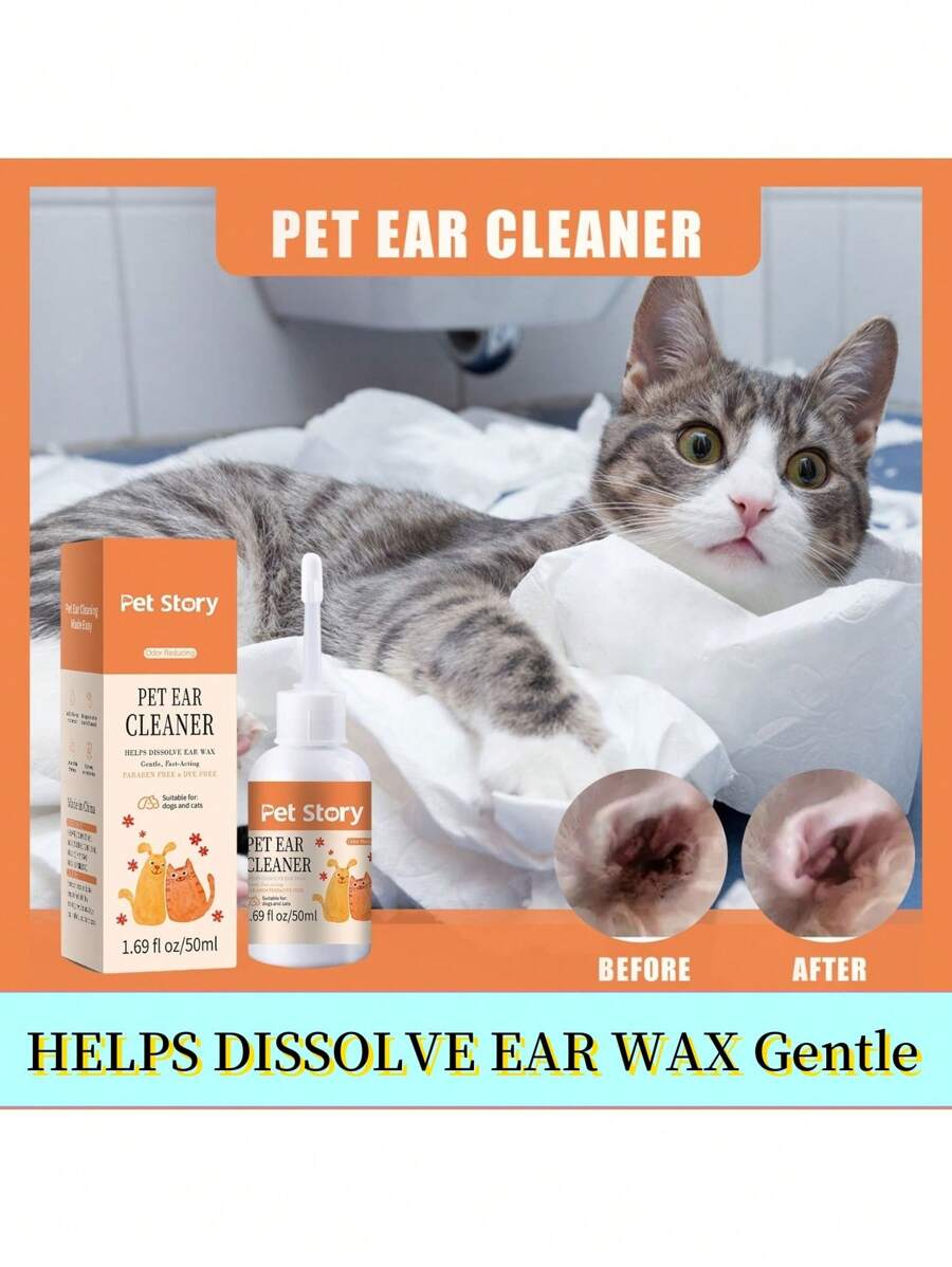 Pet Ear Cleaning Solution, Relief Ear Itching, Clean Ear Debris And