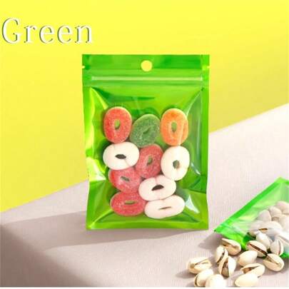 100pcs Resealable Gift Bag For Jewelry Storage,Mini Ziplock Colorful Aluminum Foil Bags Polymer Film Sample Bags, Perfect For Party Food Candy Storage
