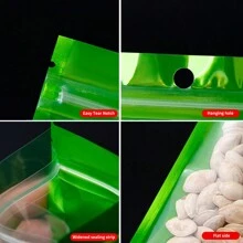 50/100/500個可重複密封禮品袋，適用於珠寶存放，迷你夾鏈彩色鋁箔袋聚合物薄膜樣品袋，非常適合派對食物糖果存放 - 綠色 - 查看 5