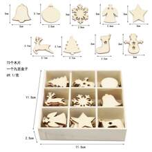 1 Hộp Đồ trang trí cây thông Noel bằng gỗ phong cách đồng quê Mỹ sáng tạo, Phụ kiện trang trí Giáng sinh DIY - Nhiều màu - Xem 1