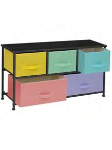Furniture Dresser W/ Drawers - Assorted Storage Organizer Chests - Pastel Medley