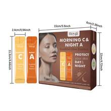 Morning C & Night A 双重面部精华，紧致提升精华，软化肌肤，改善弹性，抚平皱纹，女士护肤面部精华，青春亮泽精华 - C:4ml*30pcs+A:4mI*30pcs - 查看 10