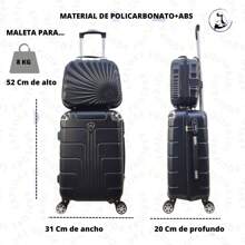 18 Inch Set + Lightweight Undocumented Resistant Toiletry Bag - Black - View 3