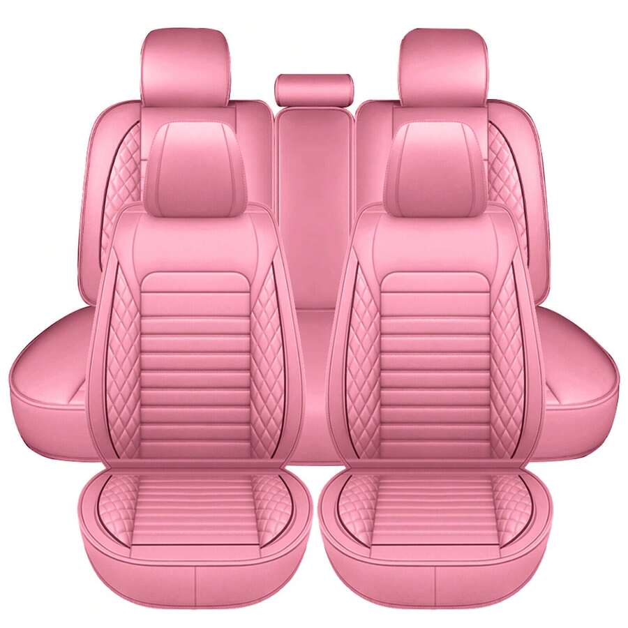 Universal Deluxe PU Leather 5Seats Car Seat Cover Front Rear Cushion