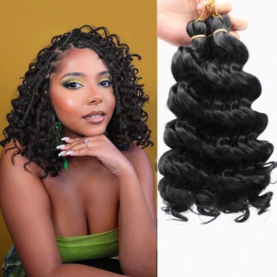 Short Bob Boho Hairstyle Italian Curl Synthetic Crochet Hair French Curl Box Braiding Boho Hairstyle For 12inch 100gram Short Curly Braiding Hair Extension