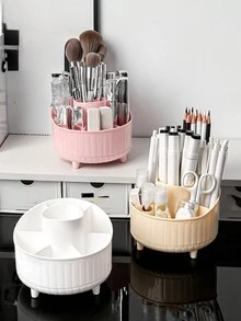 1 件桌面旋转化妆刷架收纳盒，多隔层口红铅笔收纳盒，梳妆台/办公桌多用途收纳盒，适用于家庭及各种场景 - 彩色 - 查看 6