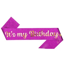 1 件，‘这是我的生日’ 男女适用腰带丝带，生日快乐腰带亮粉色白色玫瑰金色黑色带彩虹箔腰带，适合 16 岁 18 岁 21 岁 30 岁 40 岁 50 岁 60 岁 70 岁 80 岁 90 岁生日腰带礼物或任何生日派对，适合任何年龄段 - 彩色 - 查看 11