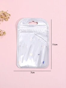 50 chiếc Túi đựng trang sức hình trái tim đính ngọc trai có khóa kéo PE có thể đóng lại thời trang, Túi đựng quà dự tiệc 7*11cm - túi đóng gói - Xem 6