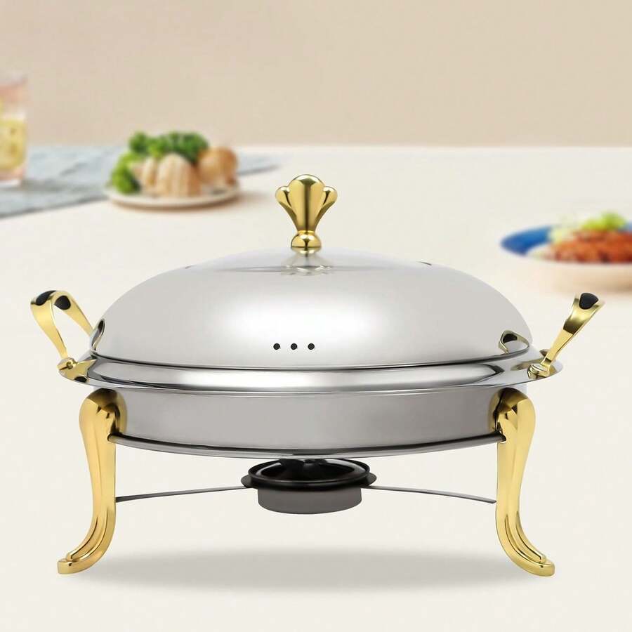 2.5L/2.64QT Round Chafing Dish Stainless Steel Chafer Buffet Catering