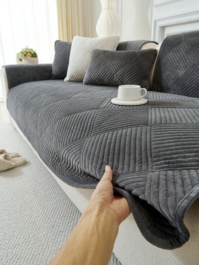1 Stück dicke Samt Sofaüberzug, rutschfeste Sofaauflage, minimalistisch & modern, staubdicht und waschbar, haustierfreundlicher Sofa Schutz für Schlafzimmer, Büro, Wohnzimmer