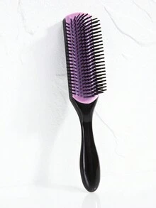 Peigne de mariage personnalisé Peigne personnalisé à neuf rangées Brosse démêlante 1/4 pièces pour cheveux naturels Brosse à cheveux personnalisée gravée Peignes à cheveux bouclés pour salon Convient à tous les types de cheveux pour femmes et hommes Cadeau, Brosse à cheveux / Peigne à cheveux (noir, blanc et violet)