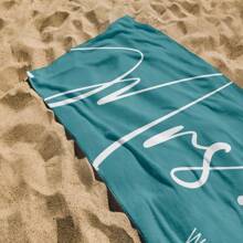 1PC Mr. And Mrs. Customized Beach Towels, Personalized Beach Towels, Customized High Absorbent Bath Towels, Wedding Gifts, Groom Gifts, Honeymoon, Single Travel, Bridal Gifts, Multi-Functional, Reusable, Easy To Clean, Anti-Mold, Breathable, Exquisite, Cute, Fashionable, Adorable, High-Quality, Soft, Custom, Unique, Personalized, Ideal Gifts For Him, Ideal Gifts For Friends, Kitchen, Dining Room, Bedroom, Office, Living Room, Home, Tea Room, For Anniversaries, For Graduation, For Weddings Summer Holiday Bathroom Decor Beach Essentials - Multicolor - View 5
