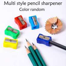 50件全新升级单孔小立方铅笔刀，手动塑料旋转铅笔刀，适用于学校用品，文具礼物【铅笔刀颜色随机】返校
