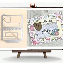 1 件手工笔记本套装金属碳钢纸艺压花刀模切割模具，用于 DIY 贺卡制作剪贴簿手工切割模具 - 銀色 - 查看 6