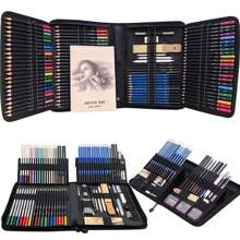 144Pcs Sketching & Drawing Pencils Art Kit,Professional Drawing Art Tool Kit CharcoalGraphiteWatercolorMetallicColored Drawing Pencils Set For Artists,Beginners,Adults,Kids,Teens - 如圖所示 - 查看 1