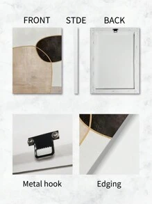 3 Piezas Pintura decorativa de pared moderna de geometría dorada, arte abstracto en lienzo con líneas geométricas doradas y negras, para decoración de dormitorio, sala de estar u oficina, estética