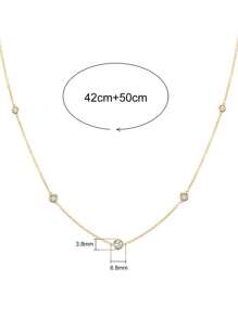 Newsoul 1pc Simple Circular Zirconia Necklace Ladies Jewelry Gifts For Women S925 Sterling Silver Elegant Interval Zirconia Necklace Fine Jewelry For Party Prom Gift For Daily Decor