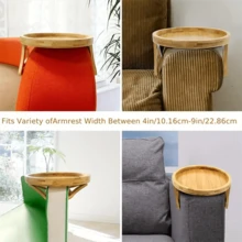 1PC Khay tay vịn ghế sofa có thể gập lại cho gia đình, Khay đĩa gỗ, Khay ghế sofa, Kẹp tay vịn bàn ghế sofa, Khay tay vịn bàn ghế sofa, Bàn di động không gian nhỏ - Nhiều màu - Xem 10