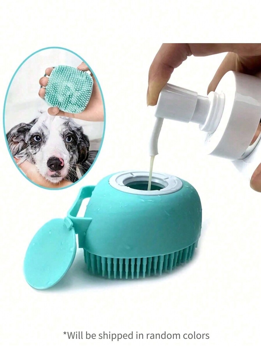 1pc Random Pet Grooming Brush, Dog & Cat Bathtub Massage Glove Brush