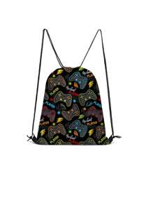 3D Printing GAME Theme Bundle Pocket, Colourful Drawstring Backpack, Sport Gym Training Storage Bag