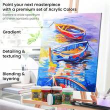 Large Bulk Acrylic Paint Set -  Bottles - Lightfast - Heavy Body - Rich Pigments - Artist Quality Painting Supplies - Professional Grade Paints,Primary Colors  ( 500 Ml,16.9 Fl Oz )  Rich Pigments Washable, Rich Pigments, Water Proof, Premium Acrylic Paints For Artists, Hobbyists,Beginners On Canvas Rocks Wood Ceramic Fabric, Can Be Used For Sketchbook, Coloring Books, License Plates, Paint By Numbers, Watercolor Paper, Anime Posters, Valentines Day Gifts/Valentines - Ultramarine - View 6