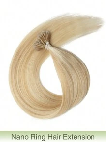 12-22 Inch Nano Ring Real Human Hair Extensions, Smooth Straight Remy Human Hair, Nano Bead Hair Weft, Nano Tip Hair Extensions, For Women - S18/613 - View 3