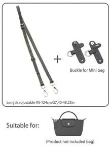 Adjustable Shoulder Strap Accessory For Le Pliage Mini Bag Upgrade, 95-124cm Length, Synthetic Fiber Material, No-Drill, Handheld Or Crossbody, Available In Brown/Grey/Black/Pink/Navy/Dark Purple