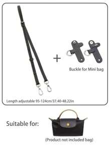 Adjustable Shoulder Strap Accessory For Le Pliage Mini Bag Upgrade, 95-124cm Length, Synthetic Fiber Material, No-Drill, Handheld Or Crossbody, Available In Brown/Grey/Black/Pink/Navy/Dark Purple