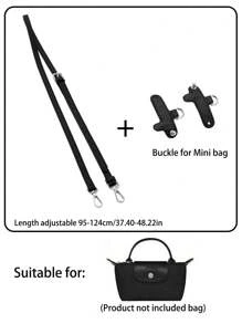 Adjustable Shoulder Strap Accessory For Le Pliage Mini Bag Upgrade, 95-124cm Length, Synthetic Fiber Material, No-Drill, Handheld Or Crossbody, Available In Brown/Grey/Black/Pink/Navy/Dark Purple