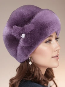 Chic Women's Fluffy Beanie - Thick, Warm Winter Hat With Ear Flaps | Windproof & Stylish | Perfect For New Year Celebrations Winter Hat