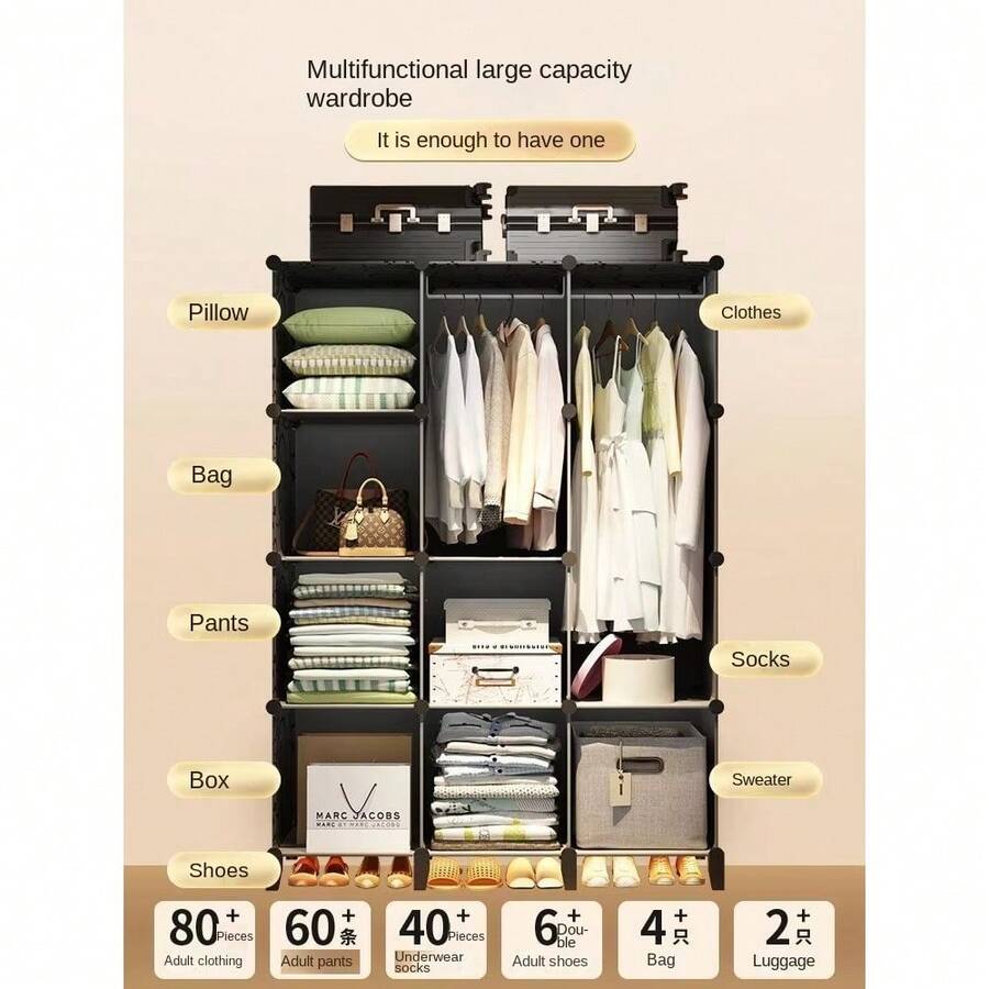 Home Bedroom Furniture Simple Wardrobe Clothes Dressers Cube